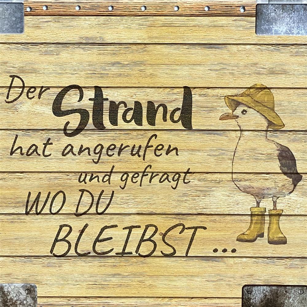 Geschenkkoffer holzoptik, klein, Der Strand hat angerufen....