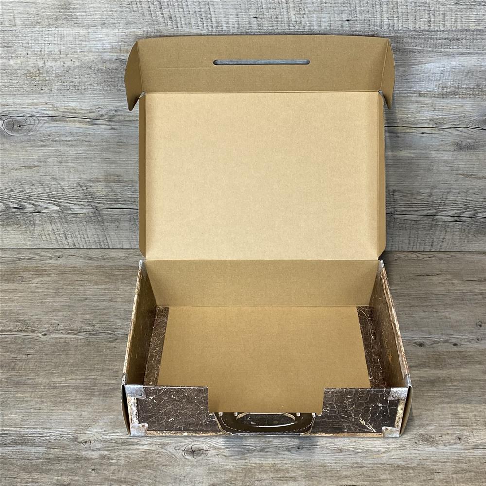 Geschenkkoffer lederoptik, groß, neutral