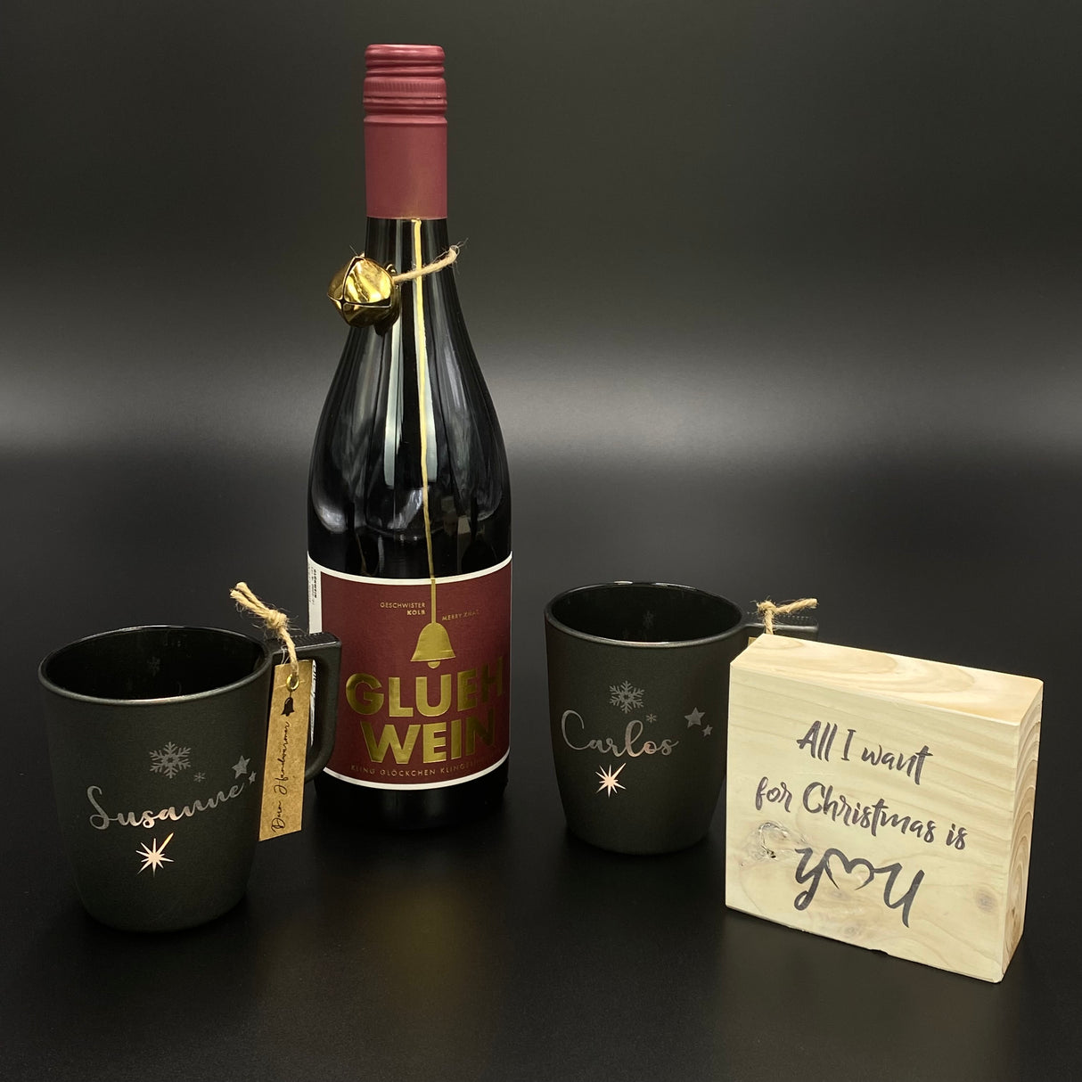Geschenkpaket Glühwein, rot, personalisierbar