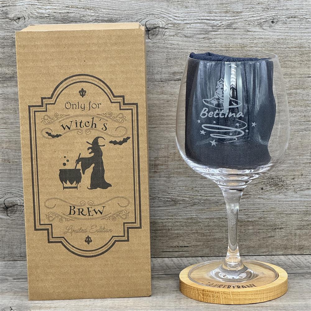 Geschenkset 'Zaubertrank', Cocktailglas mit Untersetzer