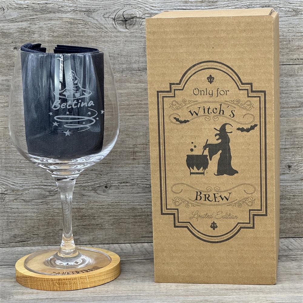 Geschenkset 'Zaubertrank', Cocktailglas mit Untersetzer