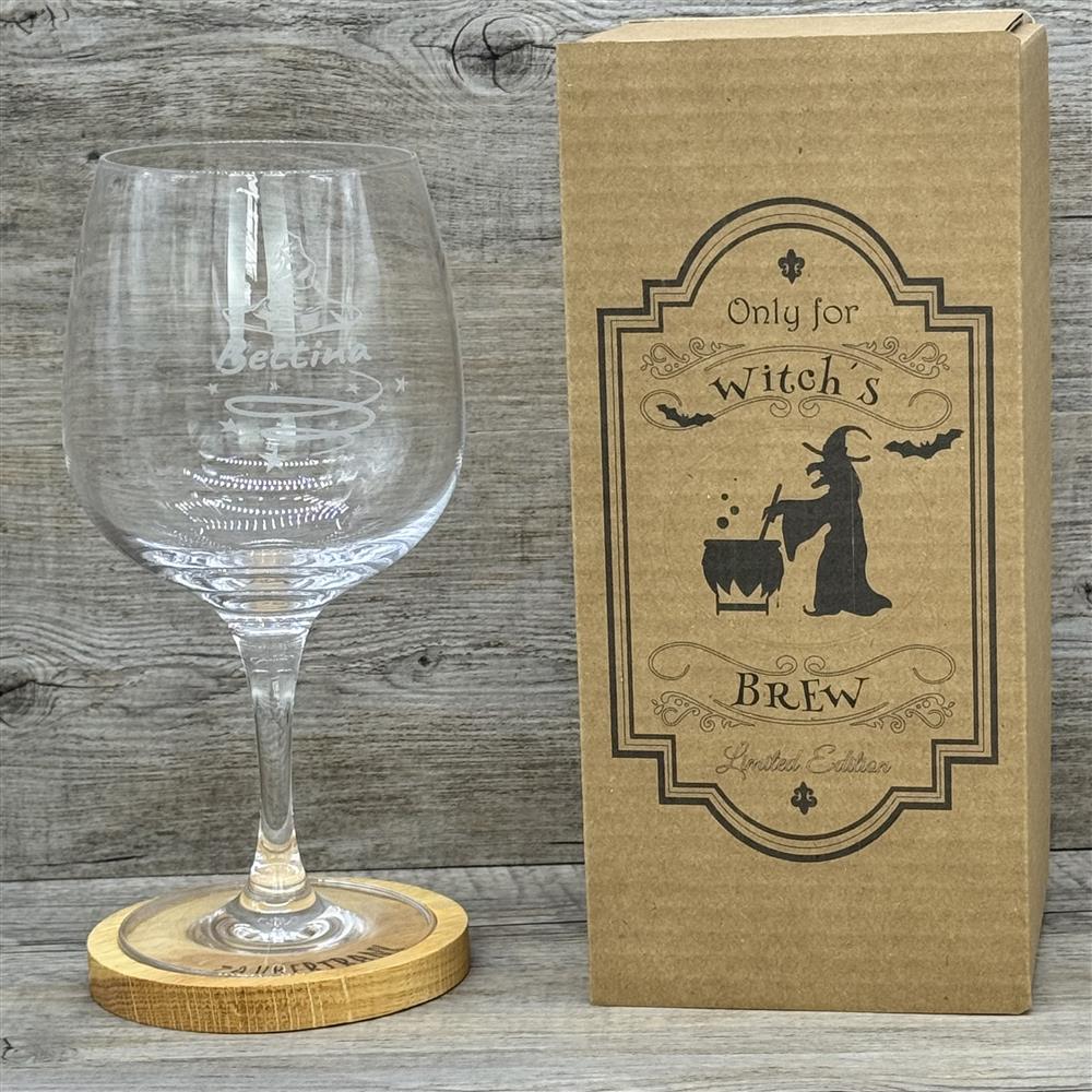 Geschenkset 'Zaubertrank', Cocktailglas mit Untersetzer