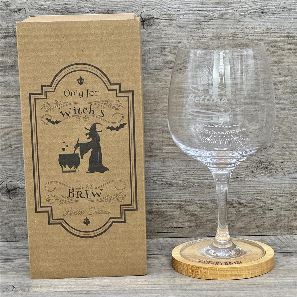 Geschenkset 'Zaubertrank', Cocktailglas mit Untersetzer