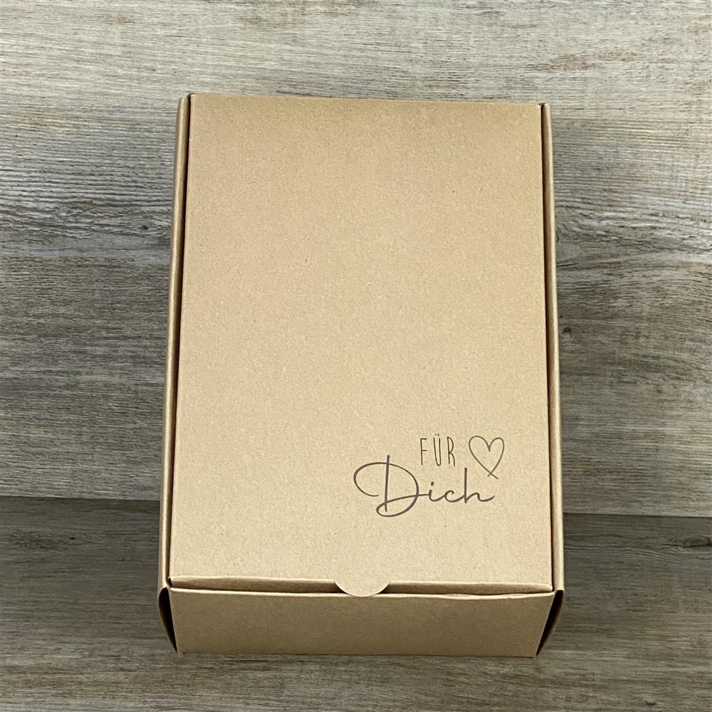5er-Set Kraftkartons, 20 x 14,5 x 8 cm, mit Aufdruck „Für Dich“. Perfekt für Geburtstagsgeschenke, Mitbringsel oder persönliche Überraschungen liebevoll verpackt.