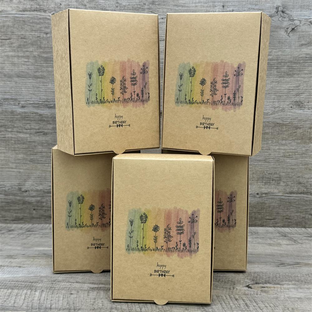 Geschenkverpackung 20x14,5x8cm, Happy Birthday, 5 Stück