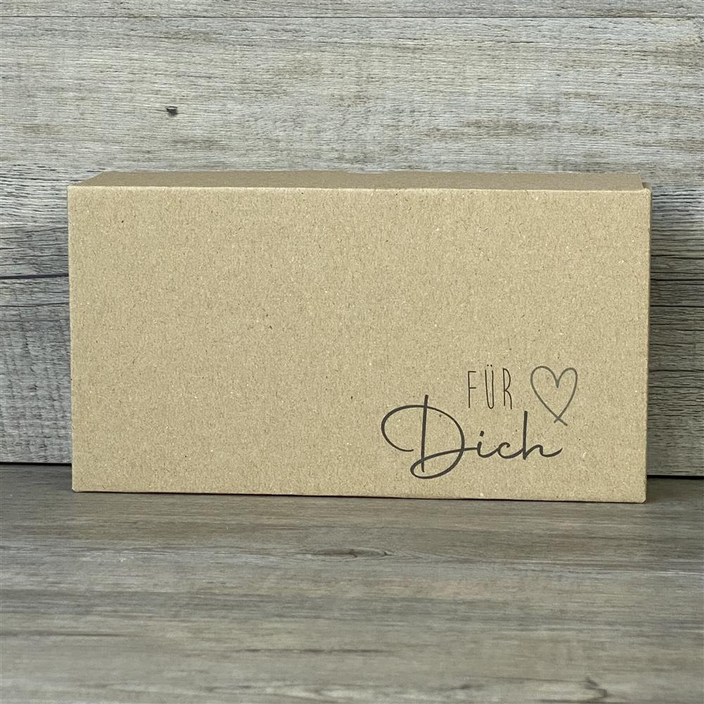 Wunderschöner Geschenkkarton aus hochwertigem Kraftkarton. 5 Stück. Größe: 22 x 11 x 6 cm. Aufdruck: Für Dich. Ideal, um kleine Geschenke stilvoll zu verpacken.