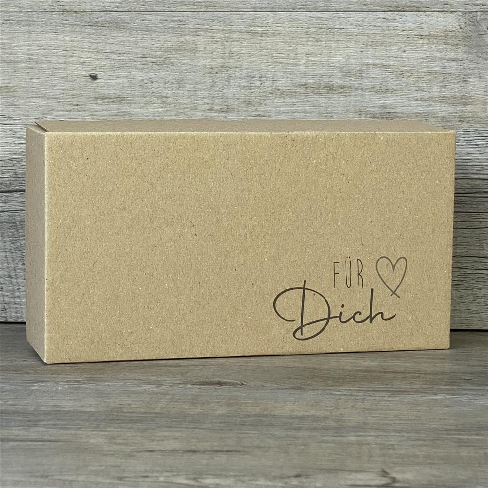Hochwertiger Kraftkarton-Geschenkkarton, 5er-Set, 22 x 11 x 6 cm. Bedruckt mit „Für Dich“. Perfekt für Mitbringsel, Überraschungen oder kleine Präsente.