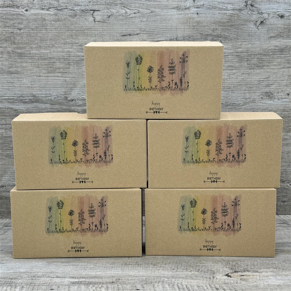 Geschenkverpackung 21x11x6cm, Happy Birthday, 5 Stück