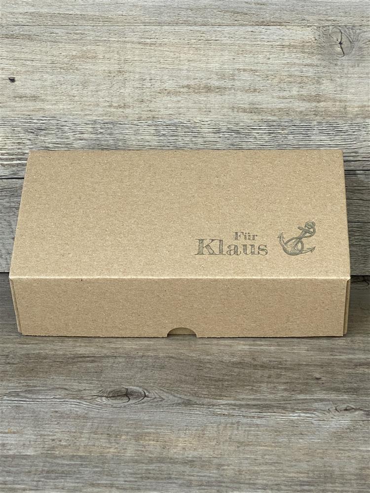 Geschenkverpackung 21x11x6cm, personalisiert, Anker