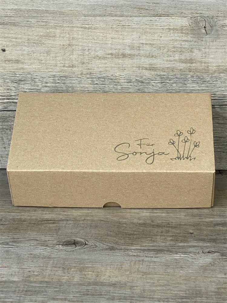 Geschenkverpackung 21x11x6cm, personalisiert, Blumen