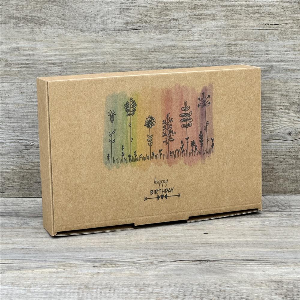 Hochwertiger Kraftkarton-Geschenkkarton, 5 Stück, Größe: 23,5 x 16 x 5 cm. Aufdruck: „Happy Birthday“. Elegant, praktisch und perfekt für kleine Geschenke, Überraschungen oder persönliche Botschaften zum Geburtstag.