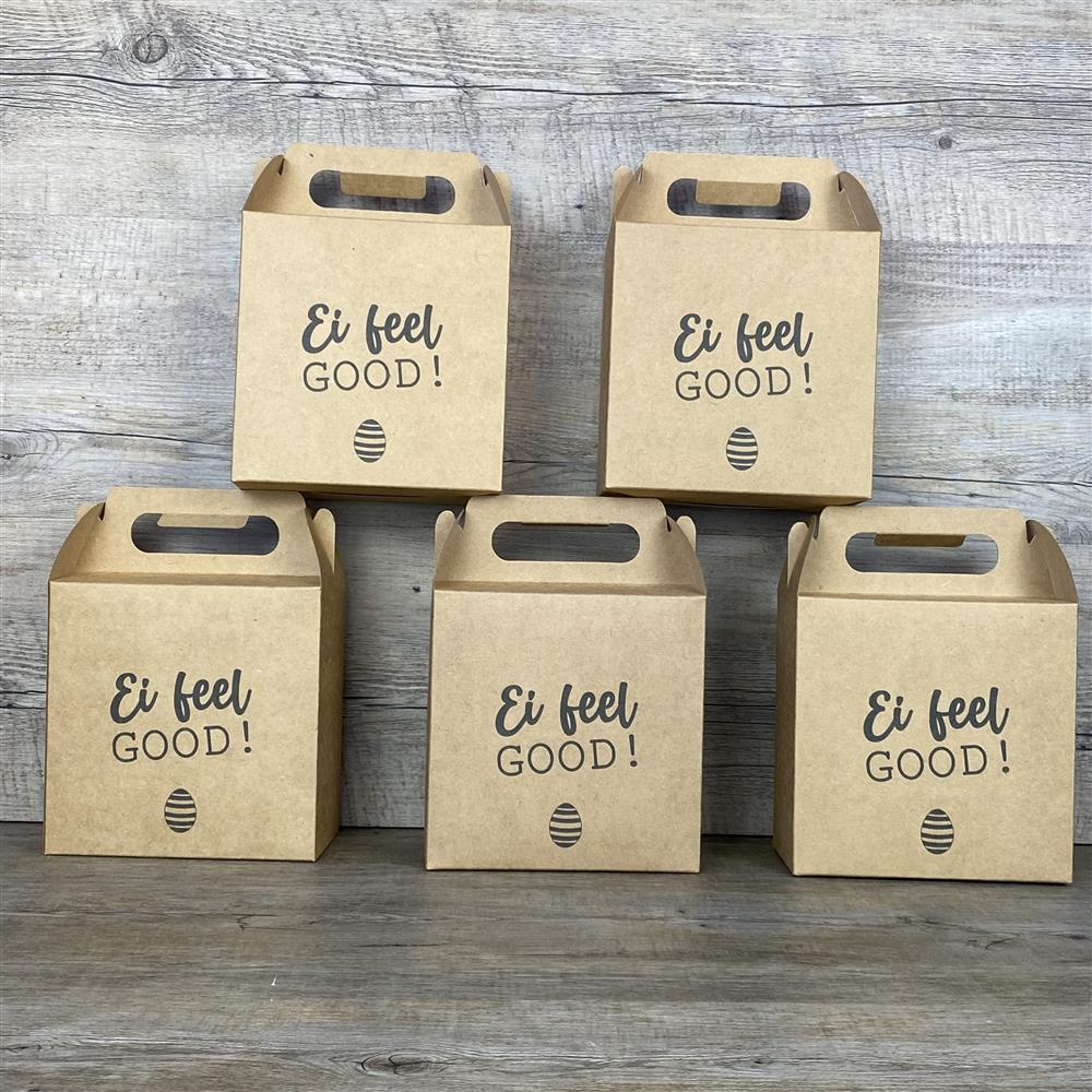 Giebelverpackung klein, Ei feel good, 5 Stück