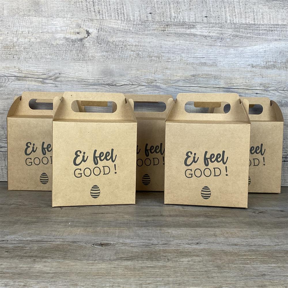 Giebelverpackung klein, Ei feel good, 5 Stück