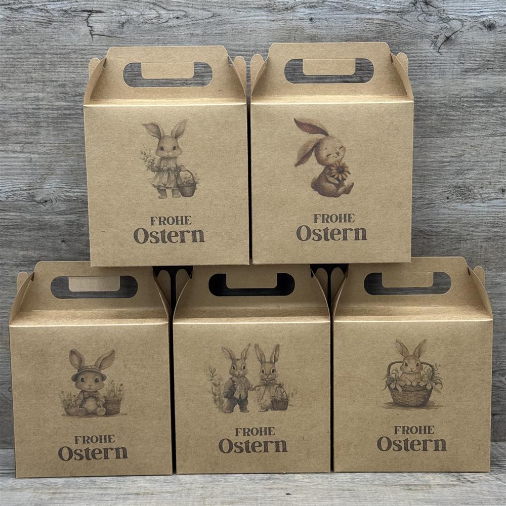 Giebelverpackung klein, Frohe Ostern, 5 Stück