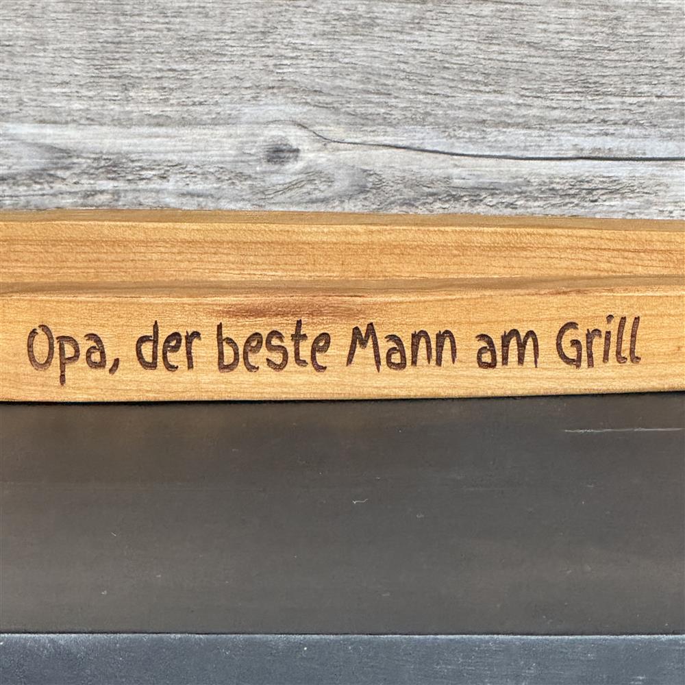 Grillzange, kirsche, 55 cm, Opa, der beste Mann am Grill, personalisierbar