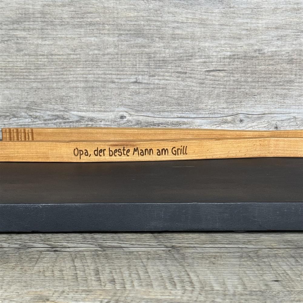Grillzange, kirsche, 55 cm, Opa, der beste Mann am Grill, personalisierbar