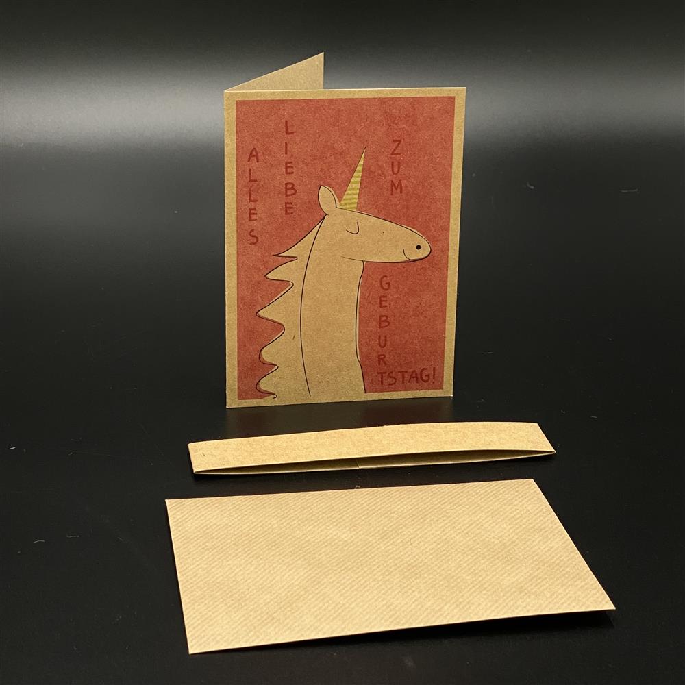 Grußkarten Geburtstag Einhorn, 5er Set