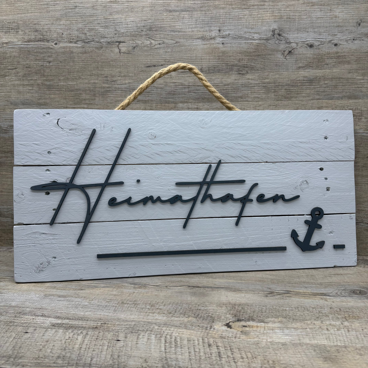 Holzschild Heimathafen - Anker