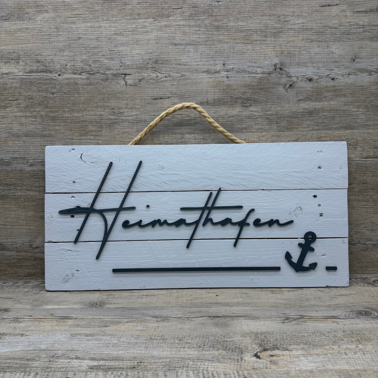 Holzschild Heimathafen - Anker