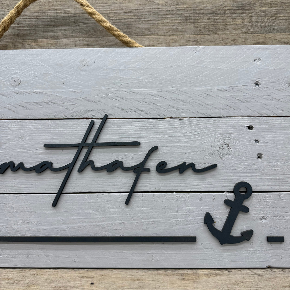 Holzschild Heimathafen - Anker
