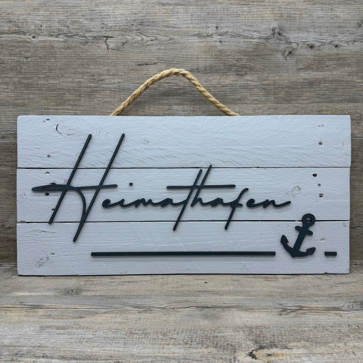 Holzschild Heimathafen - Anker