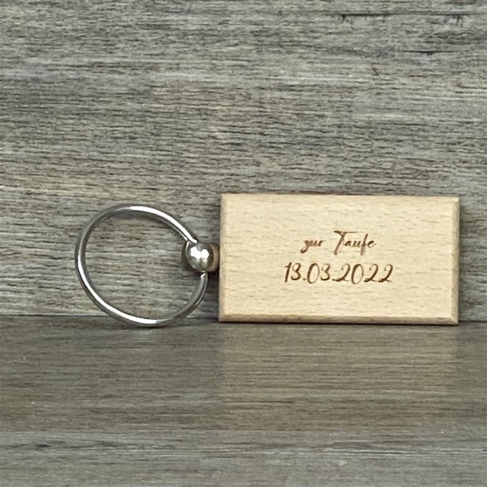 Holzkästchen Schutzengel mit Schlüsselanhänger, personalisiert