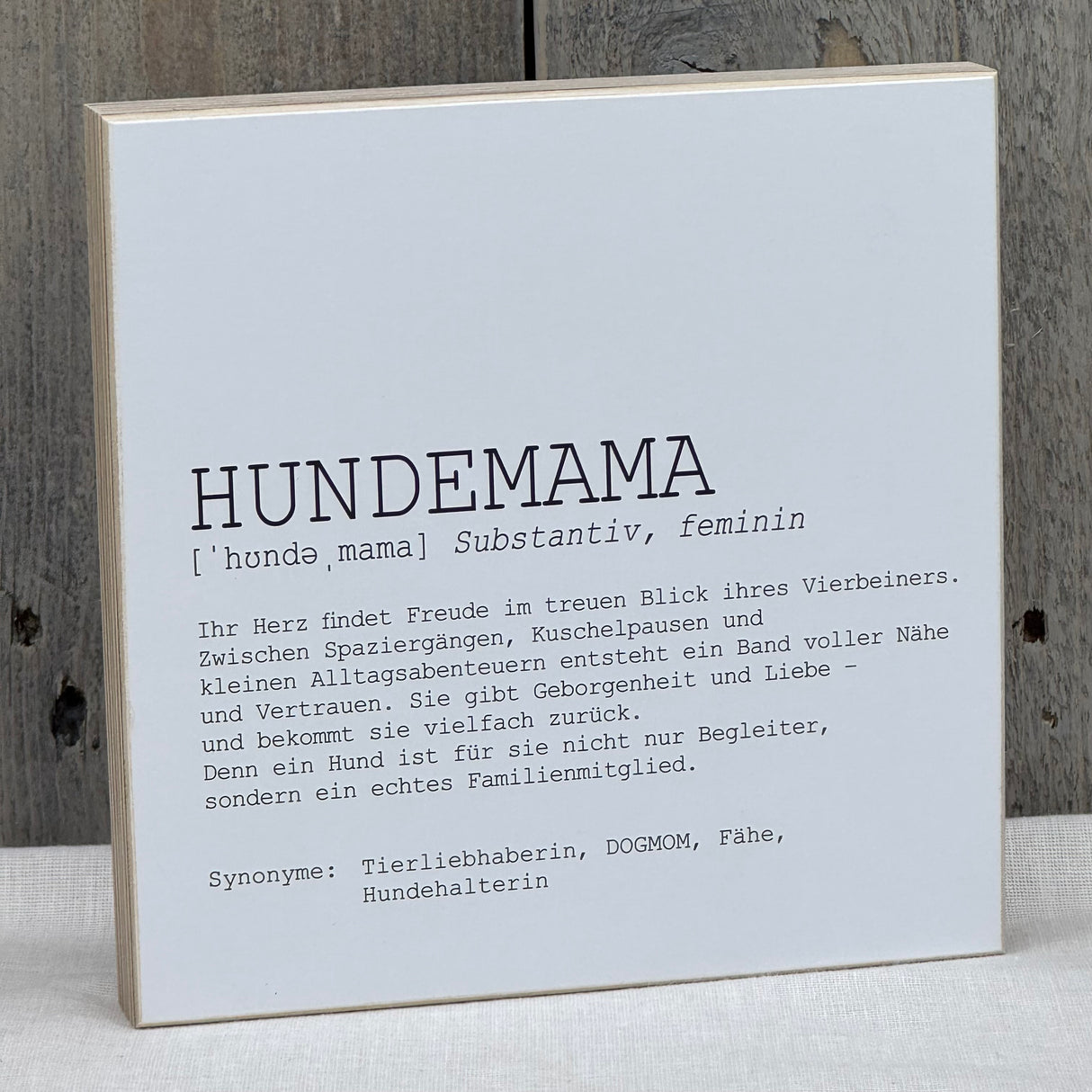 Wooden Block - Hundemama, personalisierbar