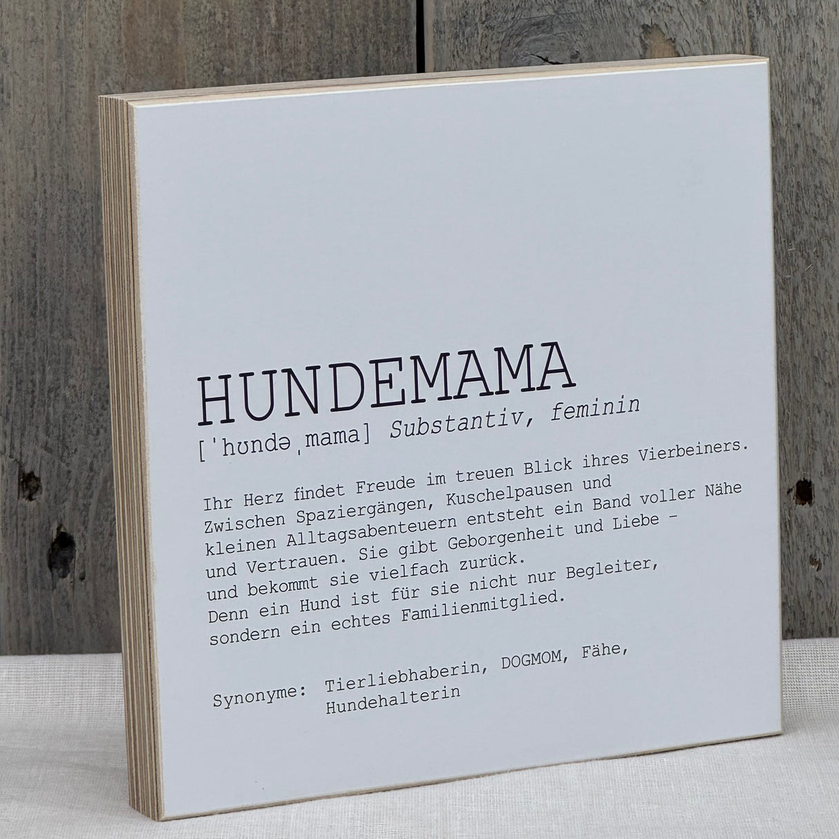 Wooden Block - Hundemama, personalisierbar