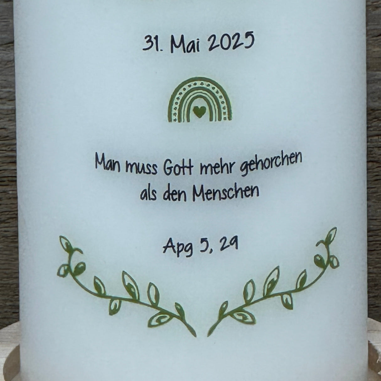 Personalisierte Konfirmationskerze - Fisch