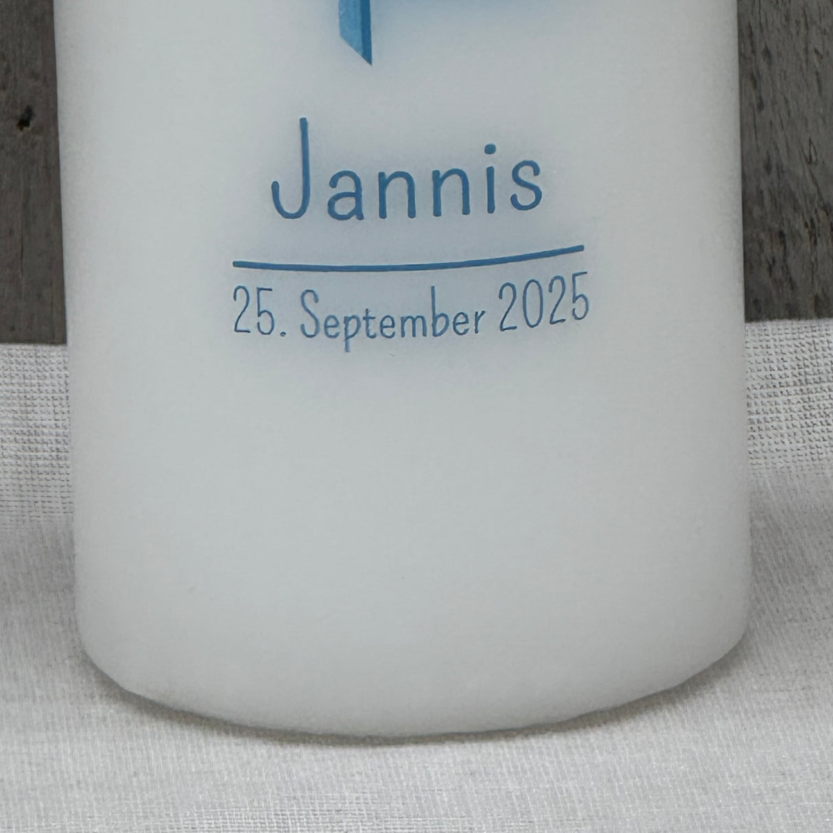 Personalisierte Taufkerze - Kreuz