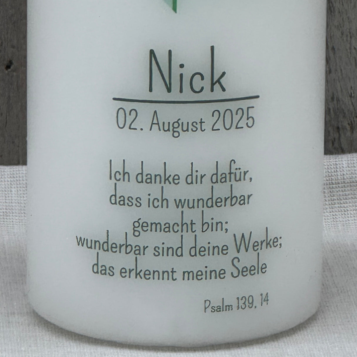 Personalisierte Taufkerze - Kreuz