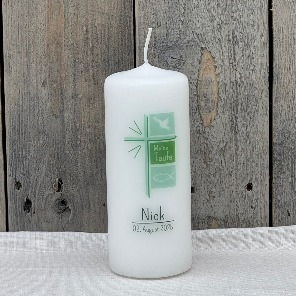 Personalisierte Taufkerze - Kreuz