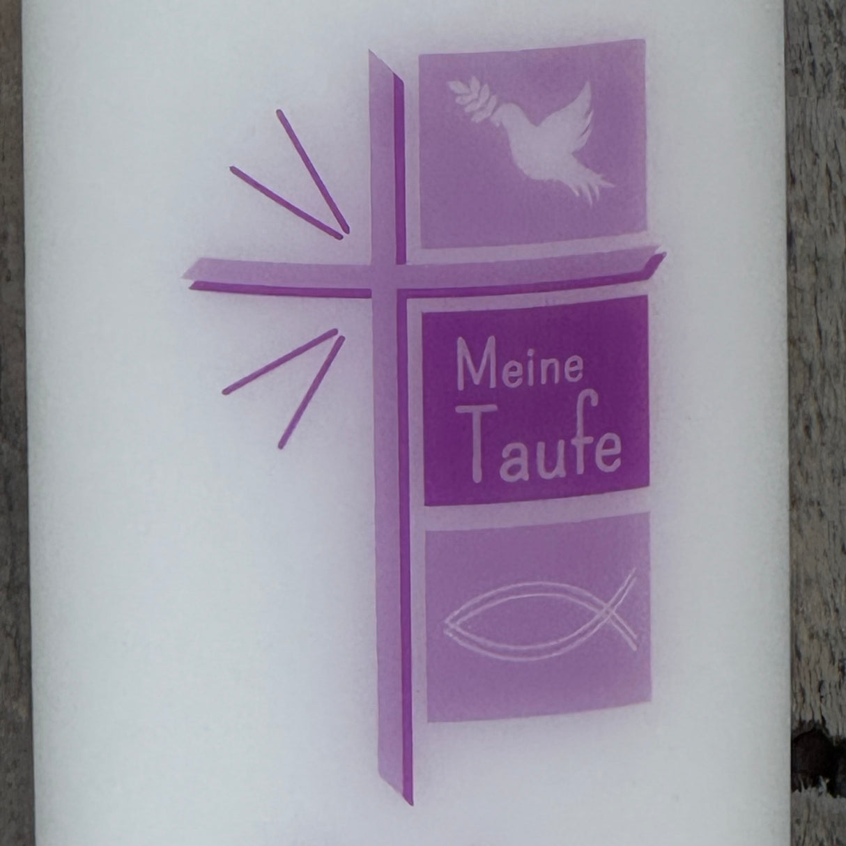 Personalisierte Taufkerze - Kreuz