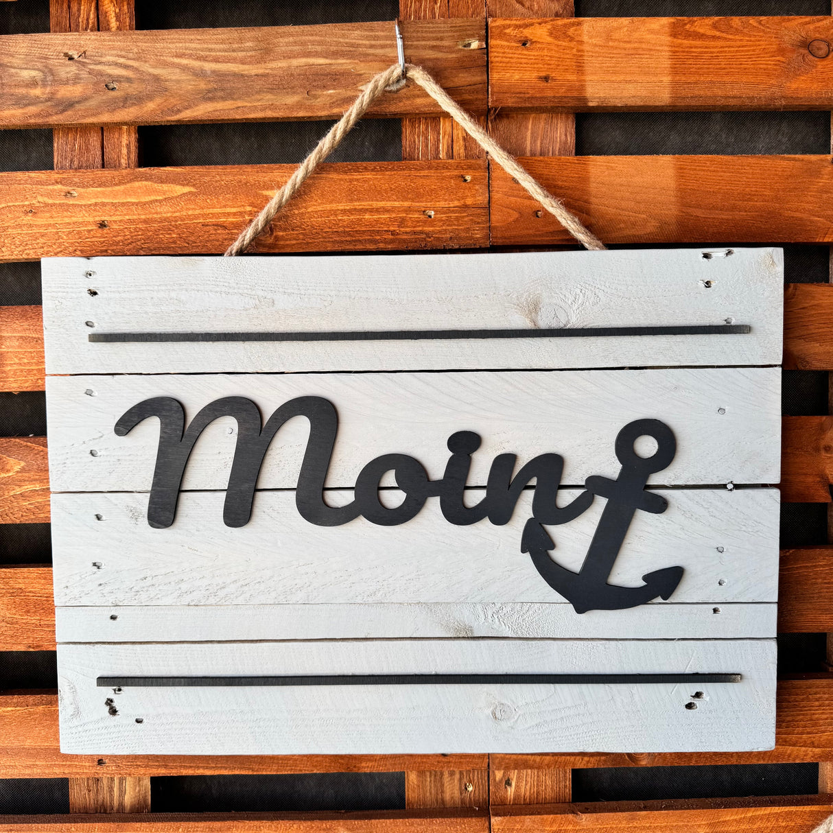 Holzschild Moin - Anker