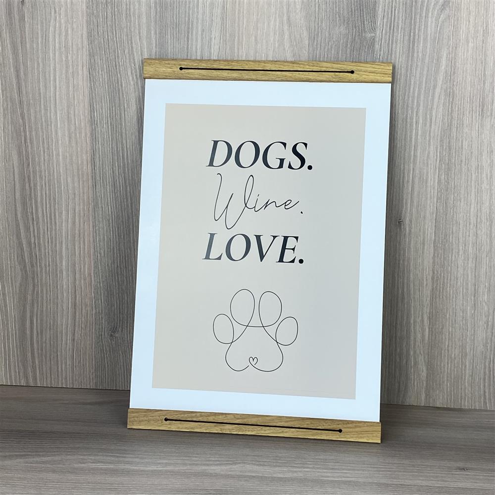Poster Dogs Wine Love
