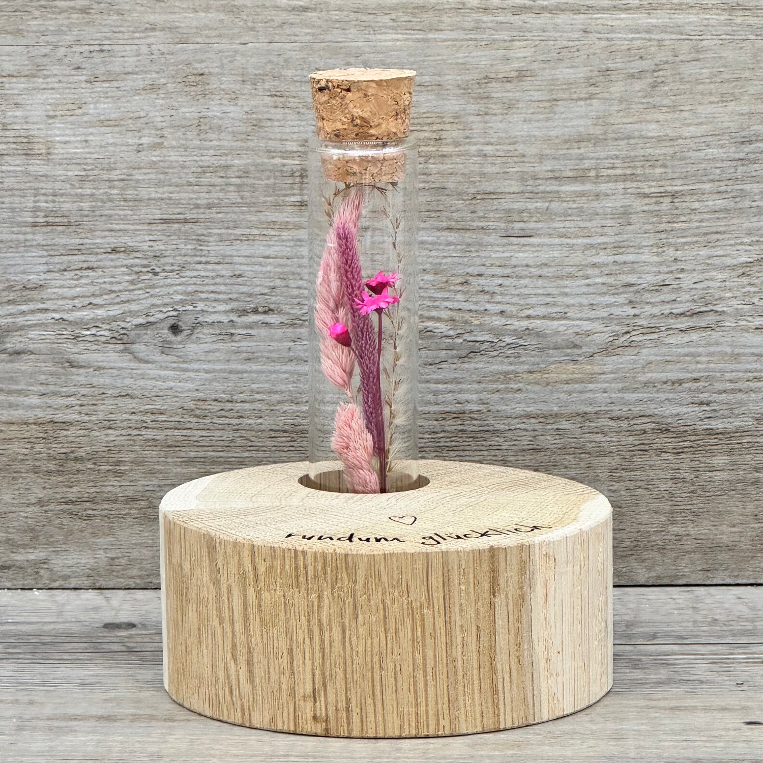 Deko Block Vase rundum glücklich