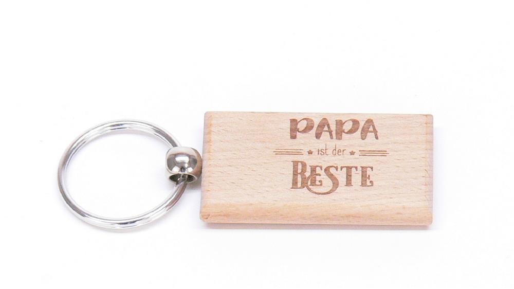 Schlüsselanhänger Holz rechteckig