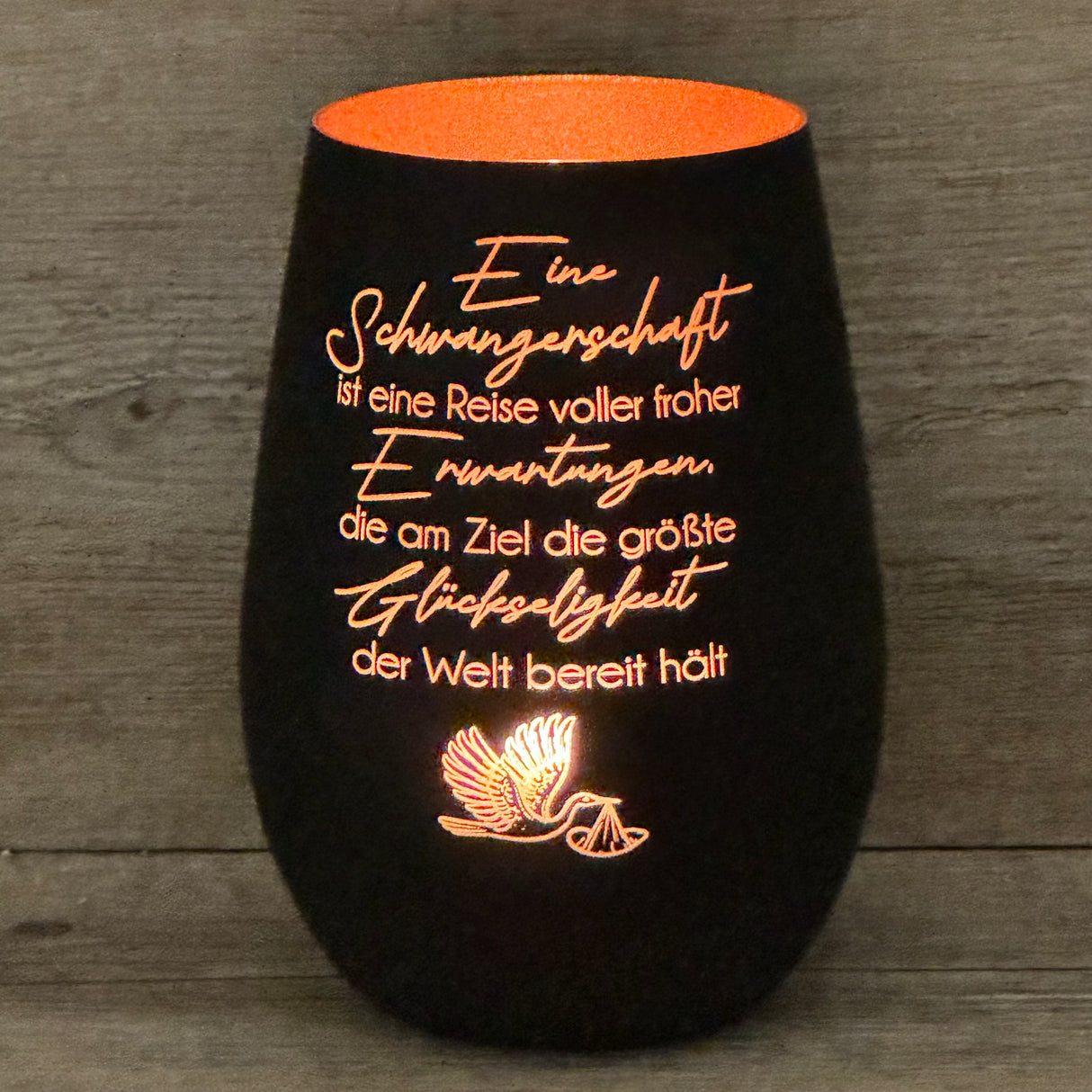 Deko Light - Schwangerschaft (Storch), personalisierbar