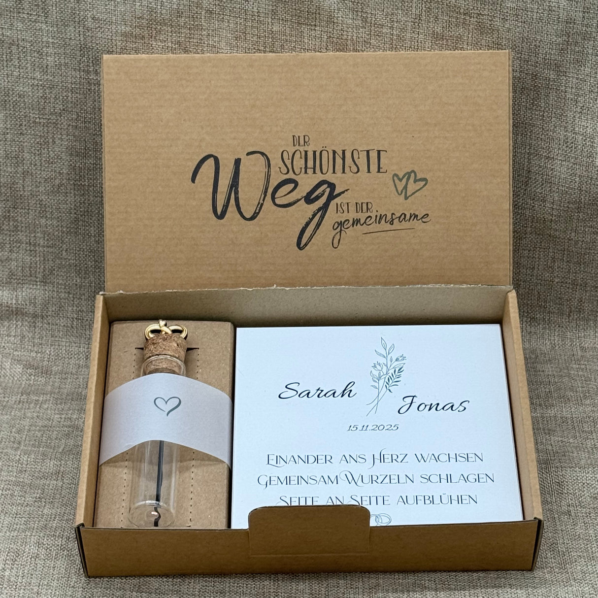 Geschenkset Hochzeit, personalisiert