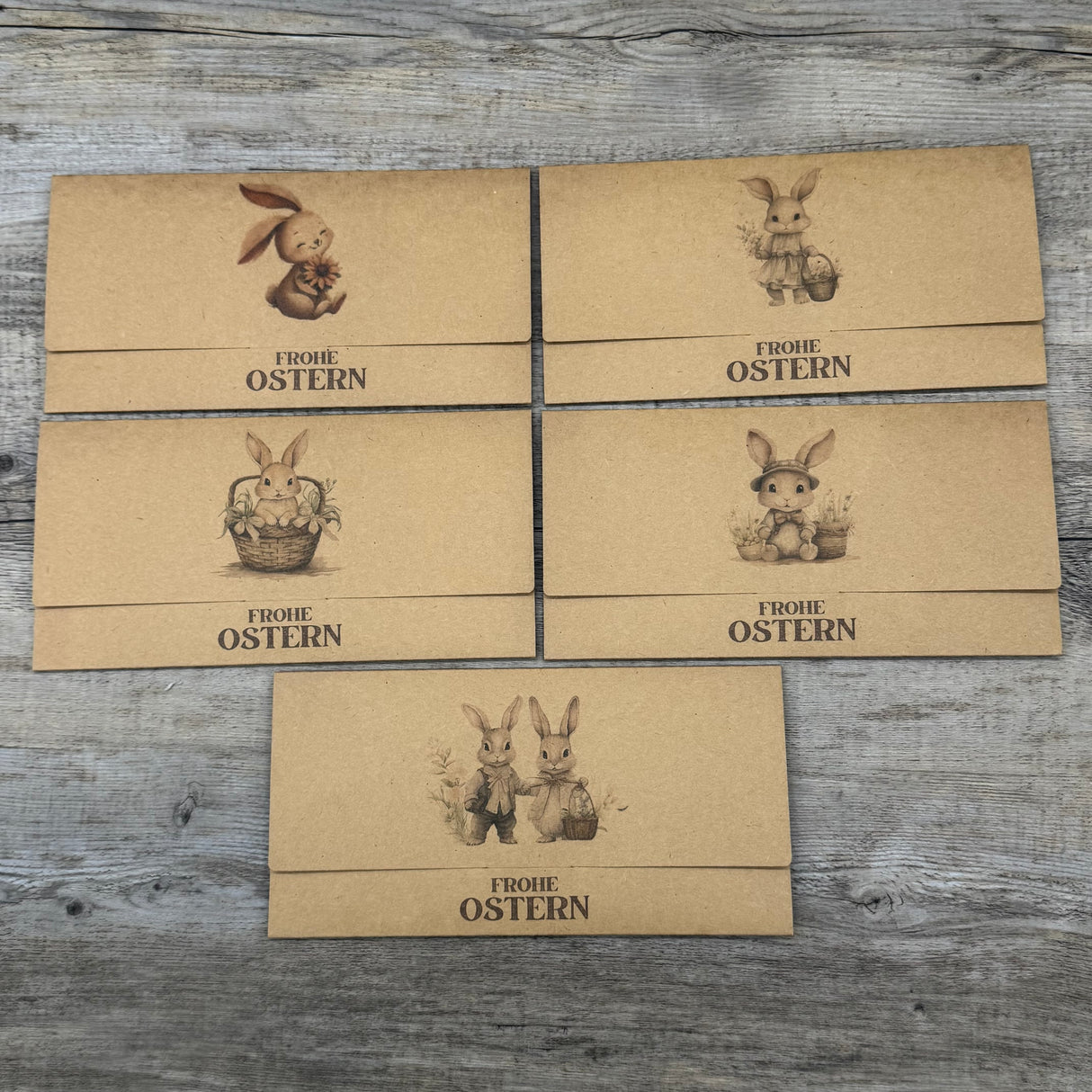 Gutscheinverpackung Frohe Ostern, 5 Stück