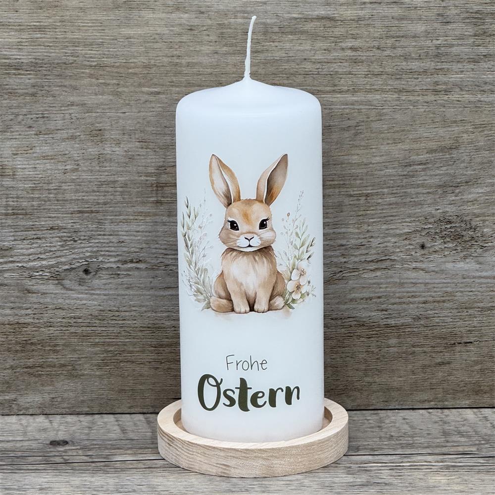 Stumpenkerze Frohe Ostern, Osterhase