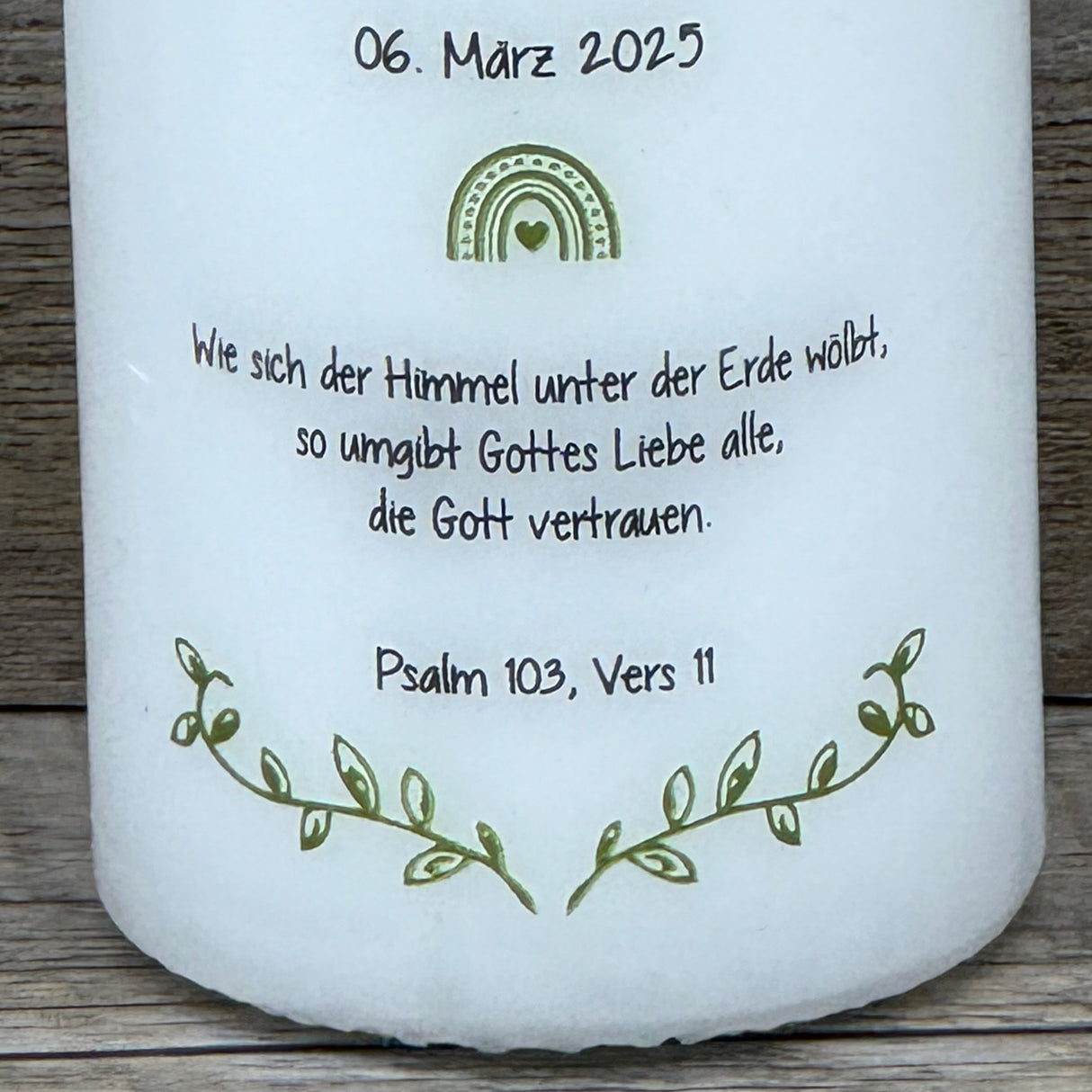 Kerze Konfirmation - Taube, personalisiert