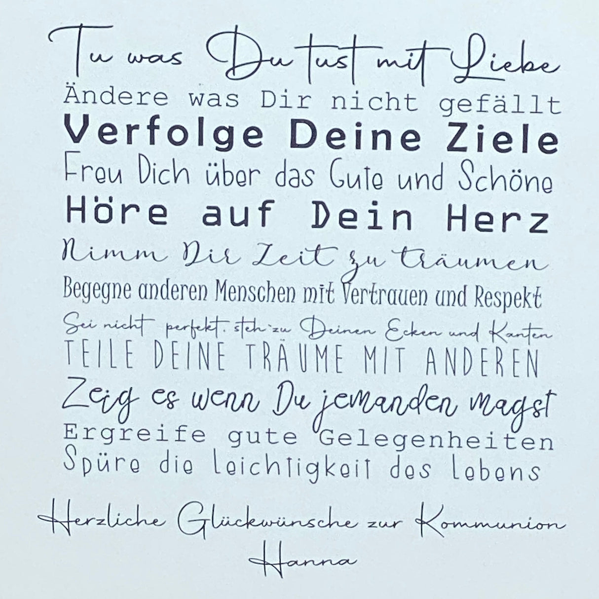 Geschenkset Kommunion, personalisiert