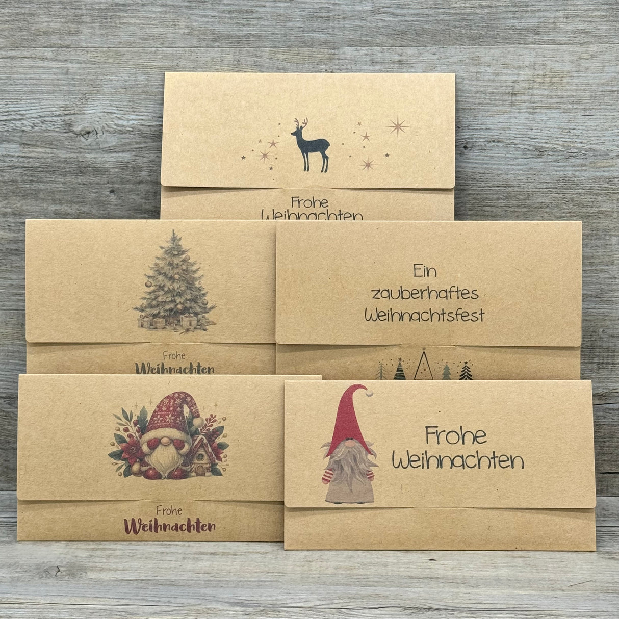 Gutscheinverpackung Weihnachten 5 Stück