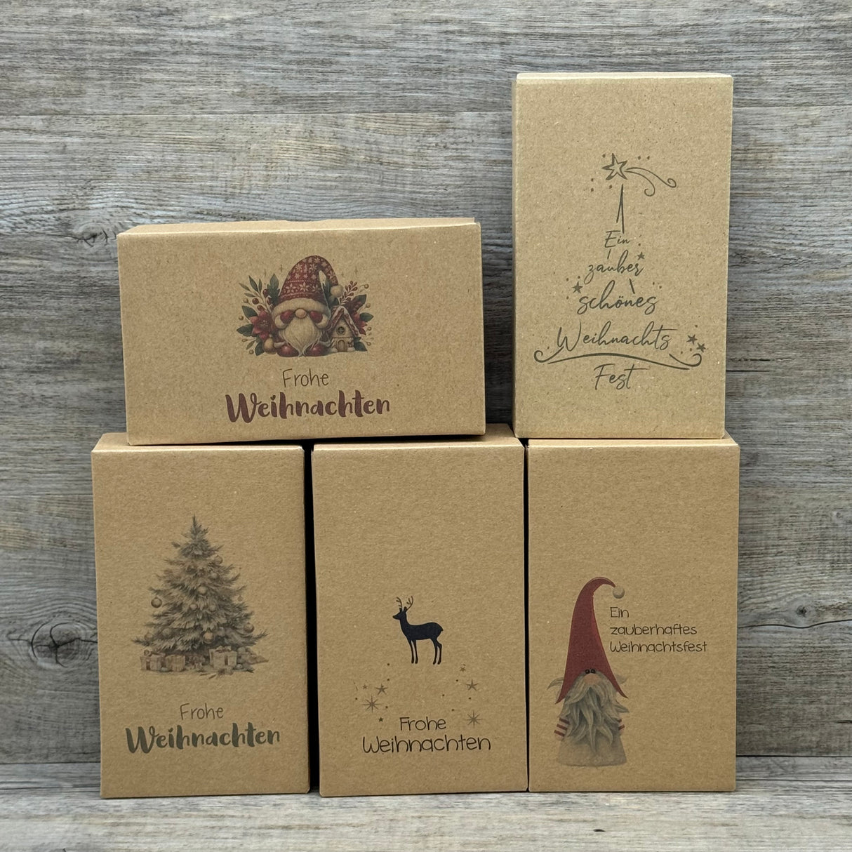 Geschenkverpackung Weihnachten 16 x 9 x 5cm, 5 Stück