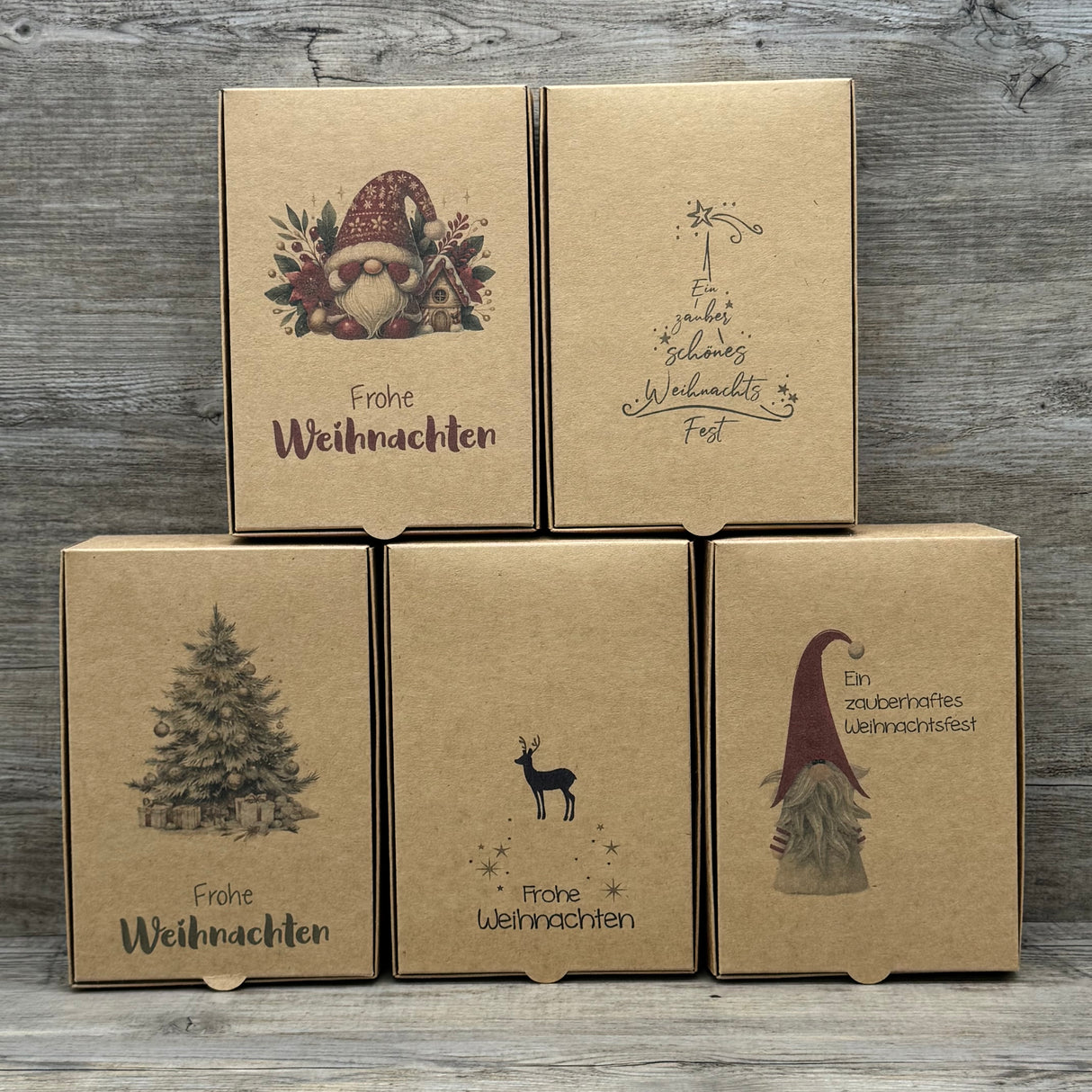 Geschenkverpackung Weihnachten 20 x 14 x 8cm, 5 Stück