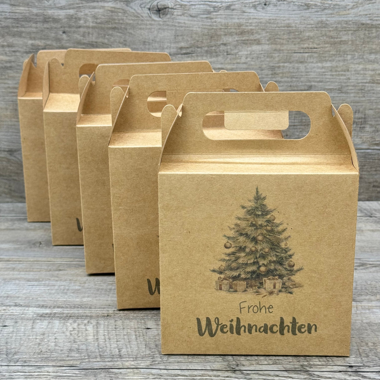 Giebelverpackung klein - Weihnachten, 5 Stück