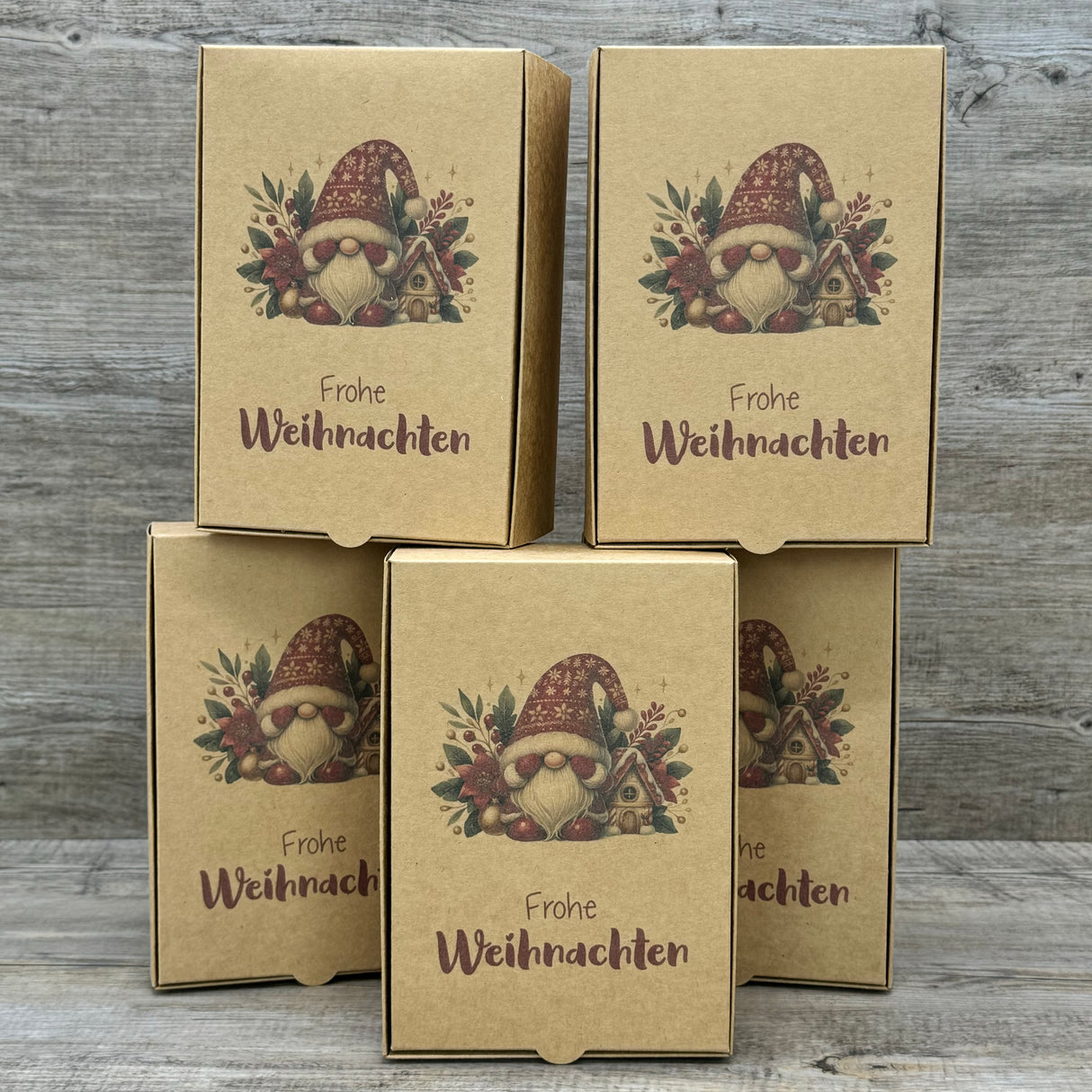 Geschenkverpackung Weihnachten 20 x 14 x 8cm, 5 Stück