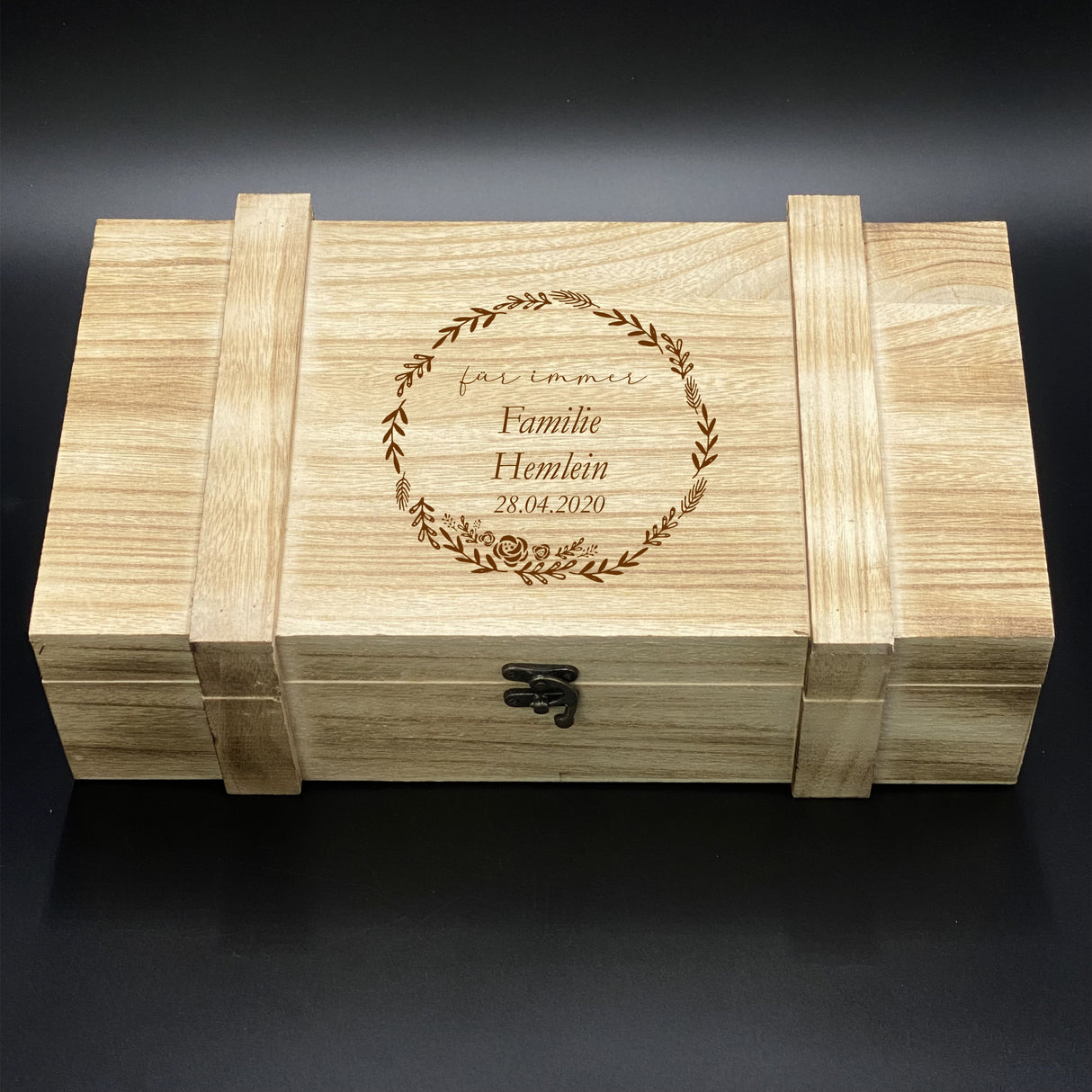 Personalisierte Weinkiste zur Hochzeit, Hochzeitstag & Jubiläum