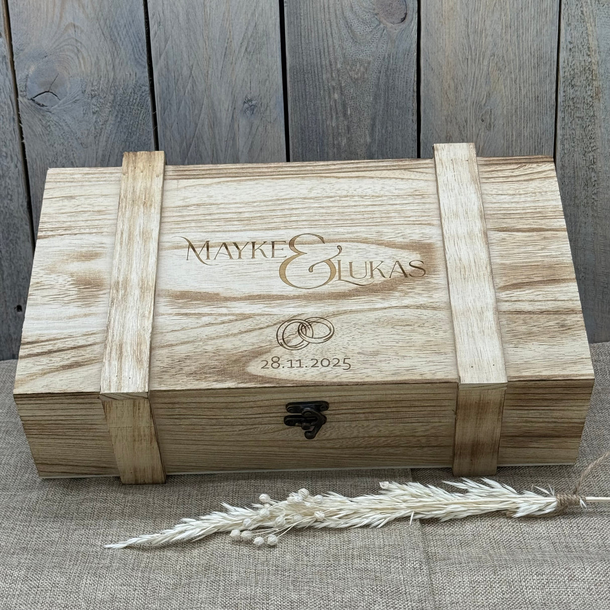 Personalisierte Weinkiste zur Hochzeit, Hochzeitstag & Jubiläum